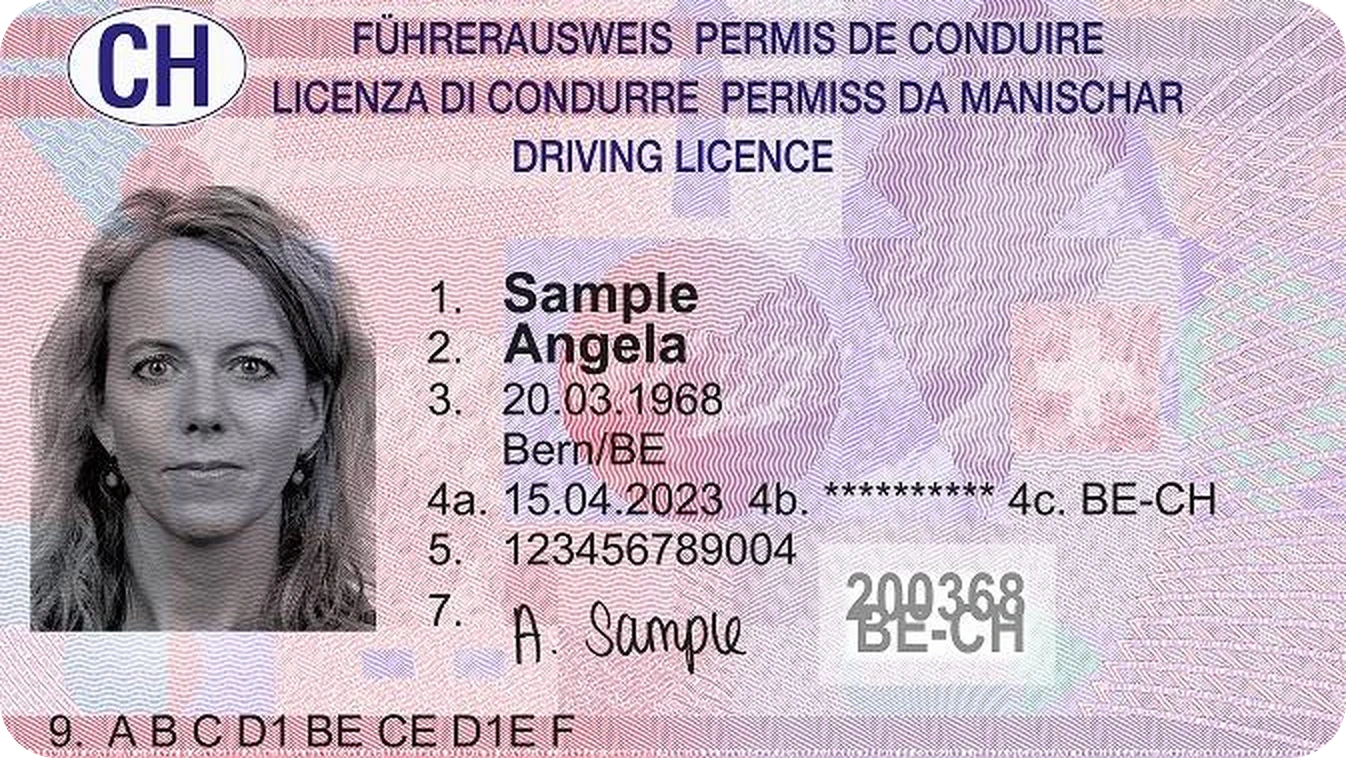 Specimen of the Swiss driving licence